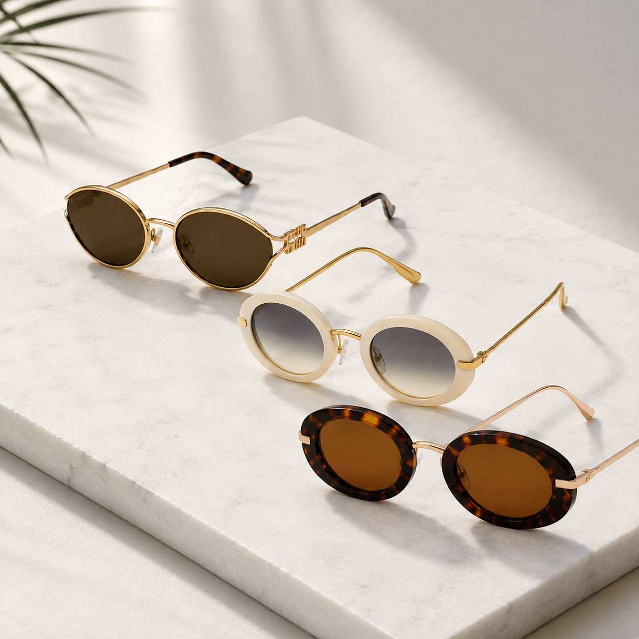 3-Pack Trendy Oval Sunglasses