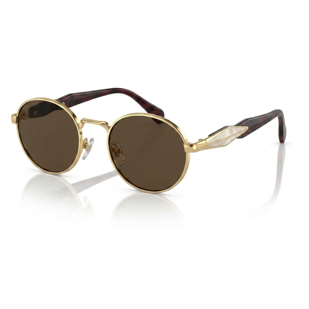 Lunettes de Soleil Ovales Dorées Effet Écaille – Raffinement Sophistiqué