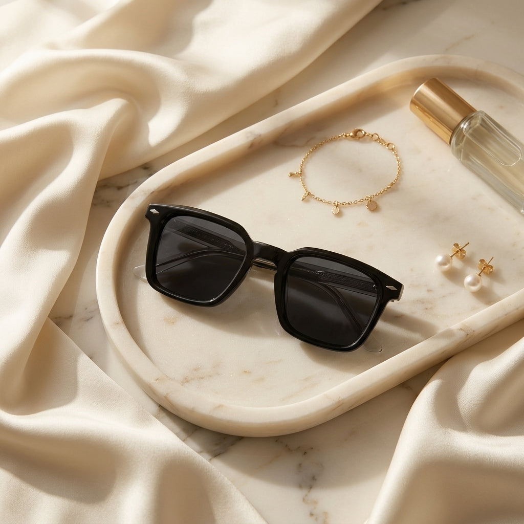 Lunettes de Soleil Carrées Montblanc 7705 Noires