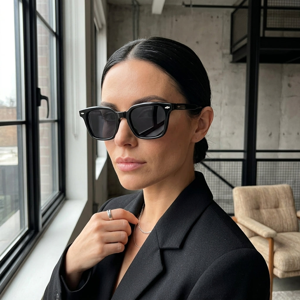 Lunettes de Soleil Carrées Montblanc 7705 Noires