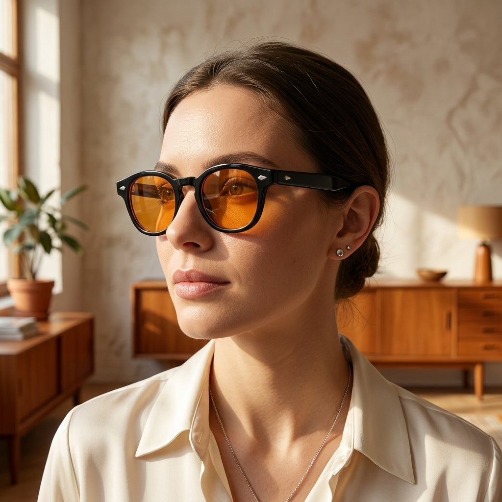 Lunettes de Soleil Moscot LEMTOSH SUN Noires et Orange