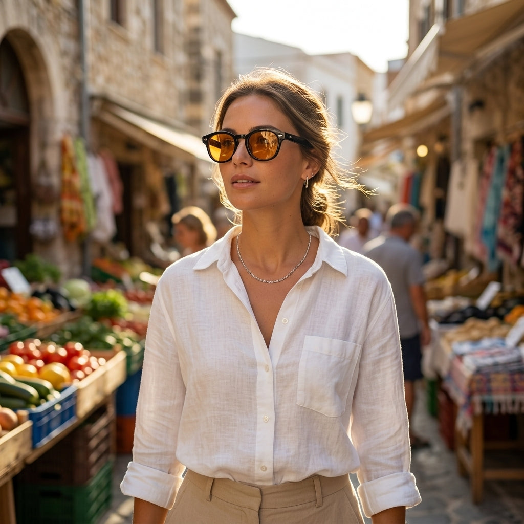 Lunettes de Soleil Moscot LEMTOSH SUN Noires et Orange