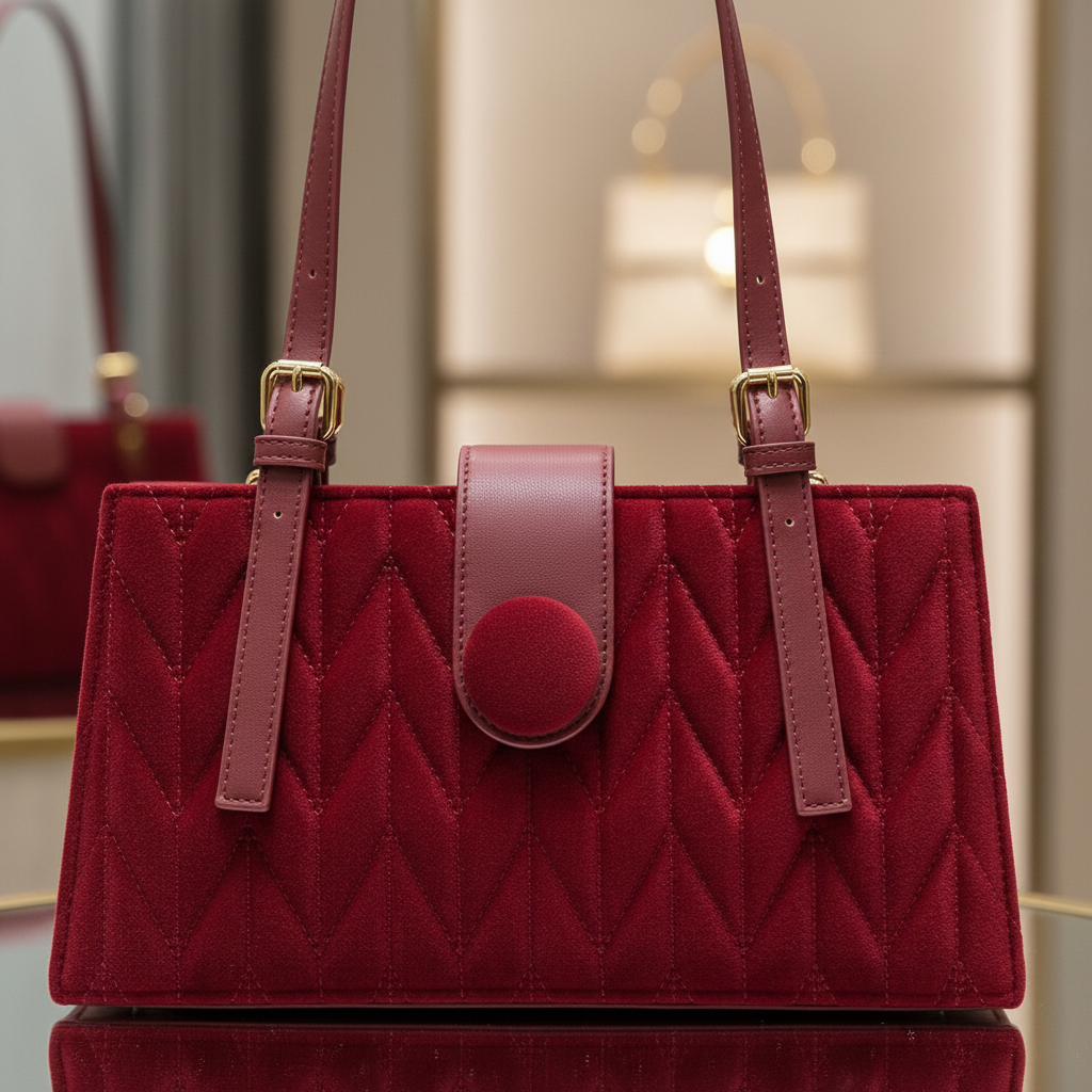 Sac à Main Rouge Matelassé – Chic & Élégance au Quotidien