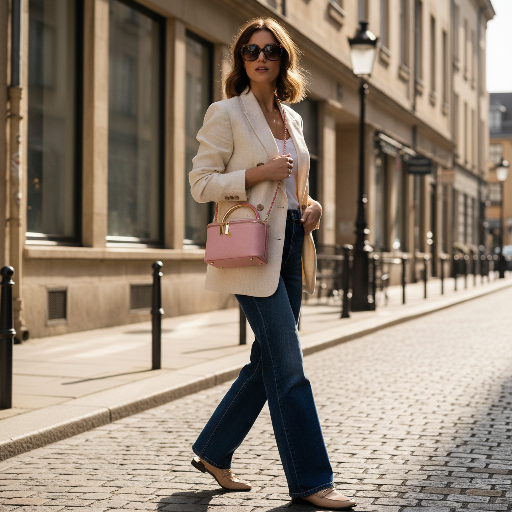 Mini Sac à Main Rose – Élégance Moderne & Détails Dorés