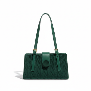 Sac à Main Vert Structuré – Élégance Moderne & Détails Dorés