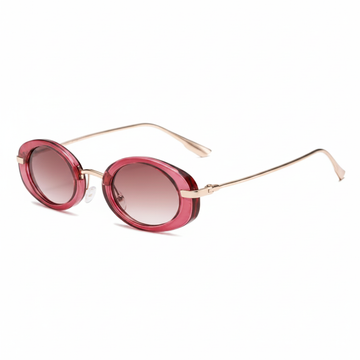 Lunettes de Soleil Ovales Rouges – Style Rétro & Tendance