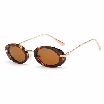 Lunettes de Soleil Ovales Écaille Marron – Style Rétro & Élégant