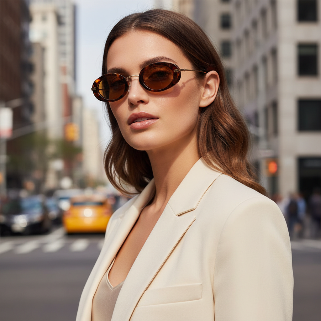 Lunettes de Soleil Ovales Écaille Marron – Style Rétro & Élégant