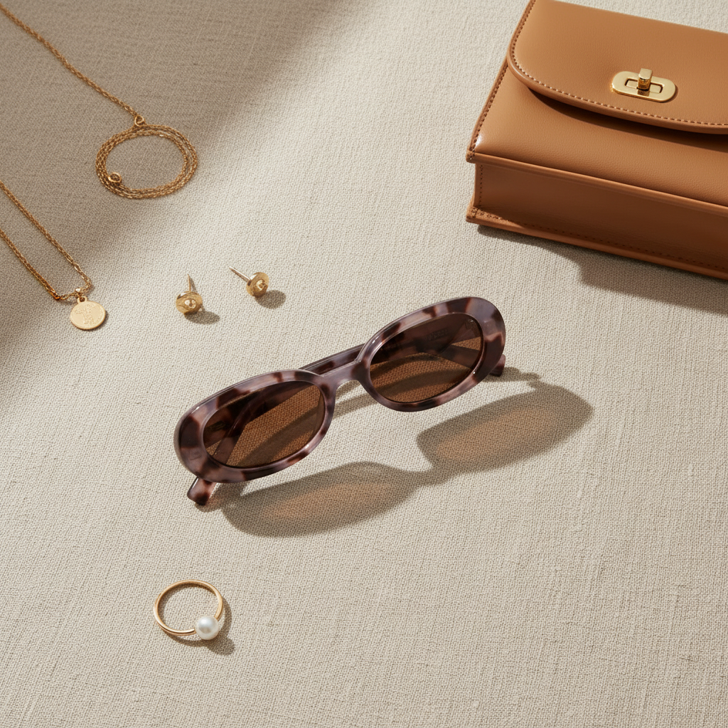 Lunettes de Soleil Ovales – Motif Écaille Vintage