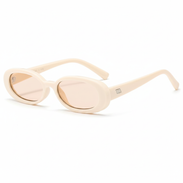 Lunettes de Soleil Ovales Beige Crème – Élégance Minimaliste